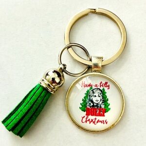Dolly Parton Xmas Tassel Keychain, Handmade, NWT